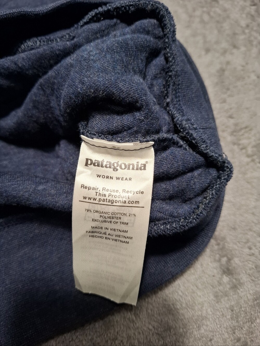 Patagonia Work Wear Women's Quilted Crewneck Sweatshirt Navy Organic Cotton Sz L - Picture 11 of 13